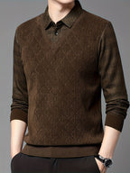 Men’s Layered Look V-Neck Knit Sweater