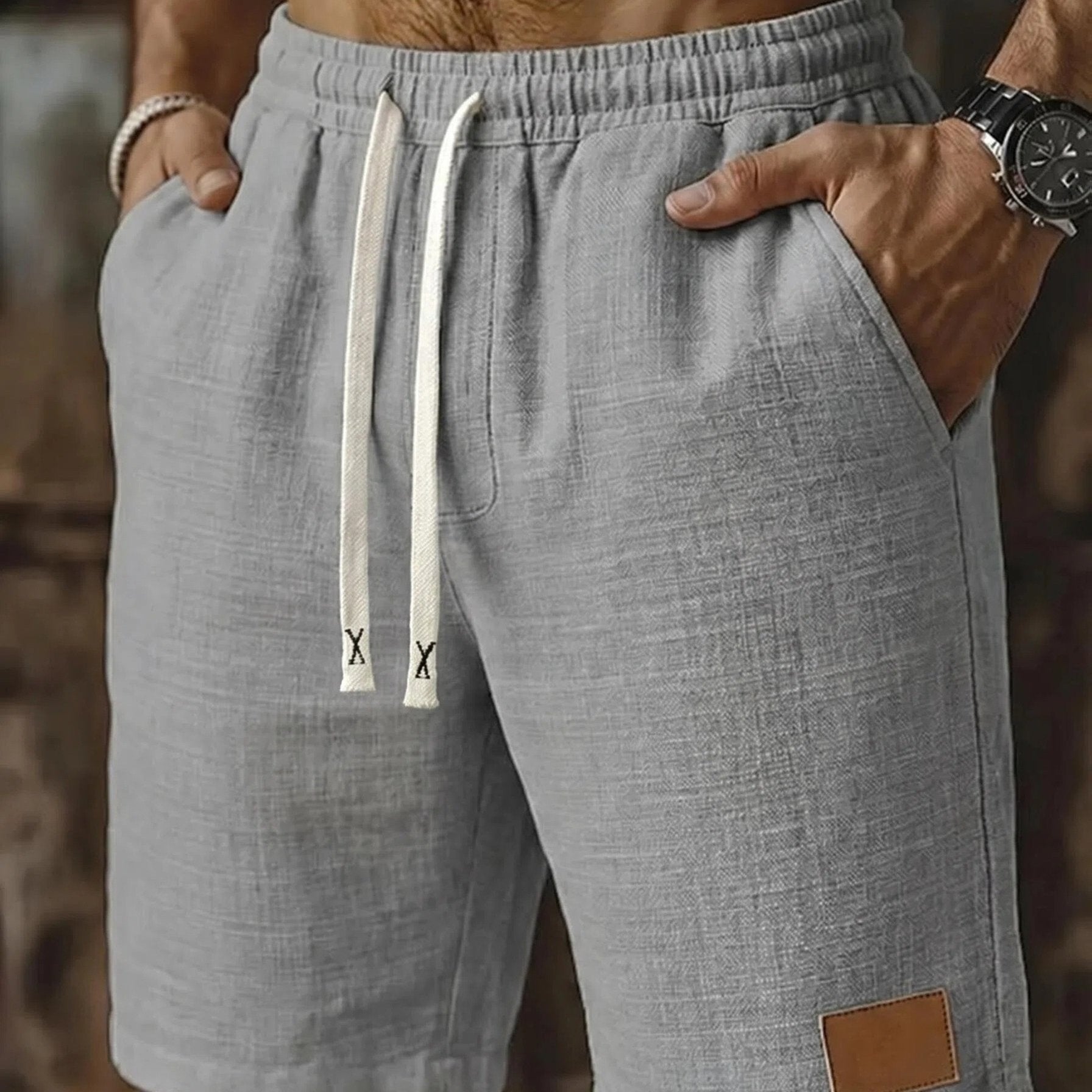 Men's Textured Drawstring Lounge Shorts