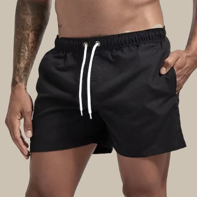 Men's Quick-Dry Swim Shorts with Drawstring Waist and Relaxed Fit
