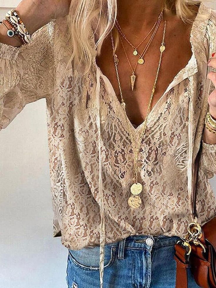 Rosalie – Blouse bohème à encolure fendue style vintage femme