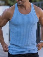 Herren-Ripp-Tanktop mit Stretch-Passform für den Alltag