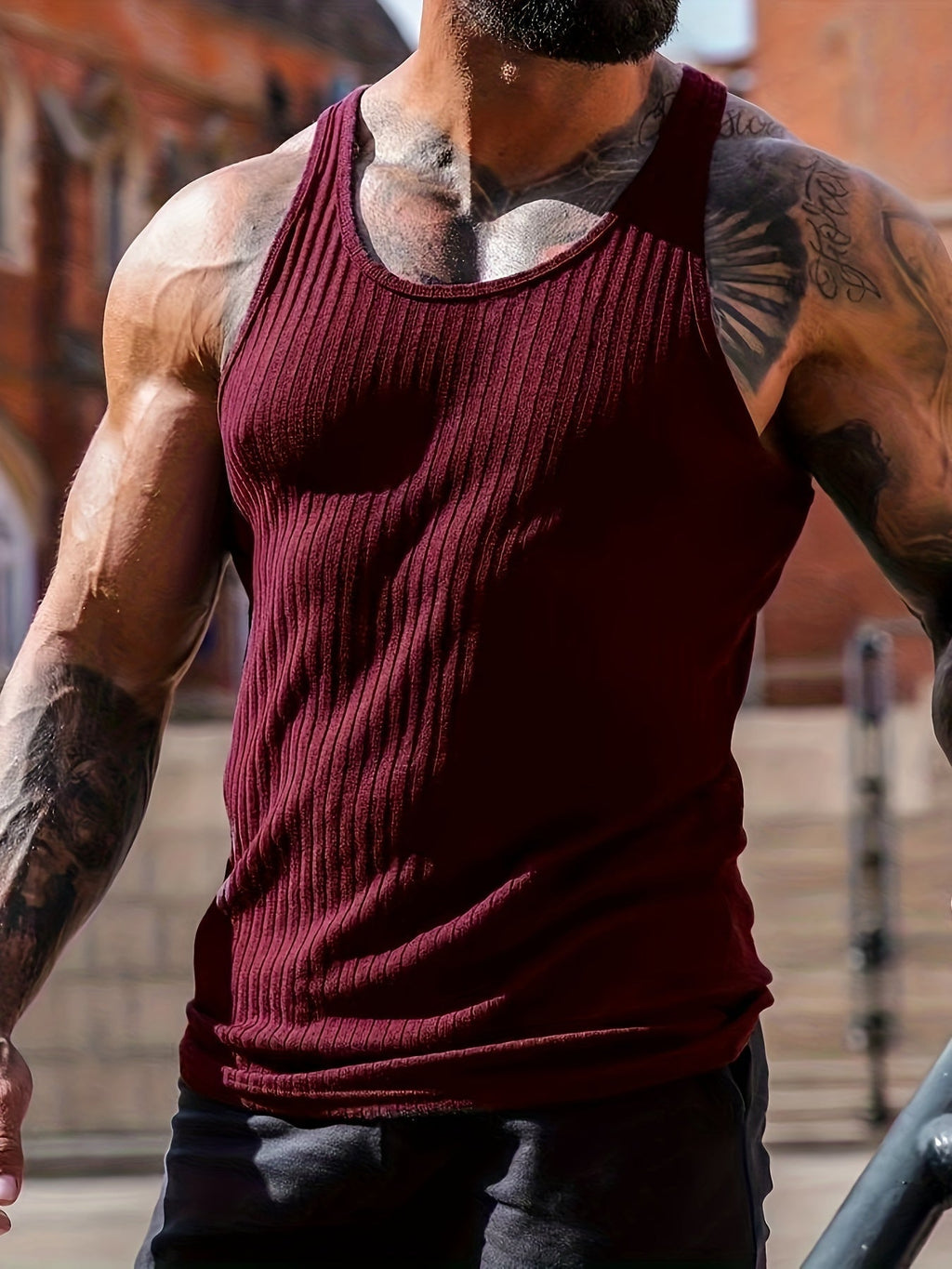 Herren-Ripp-Tanktop mit Stretch-Passform für den Alltag