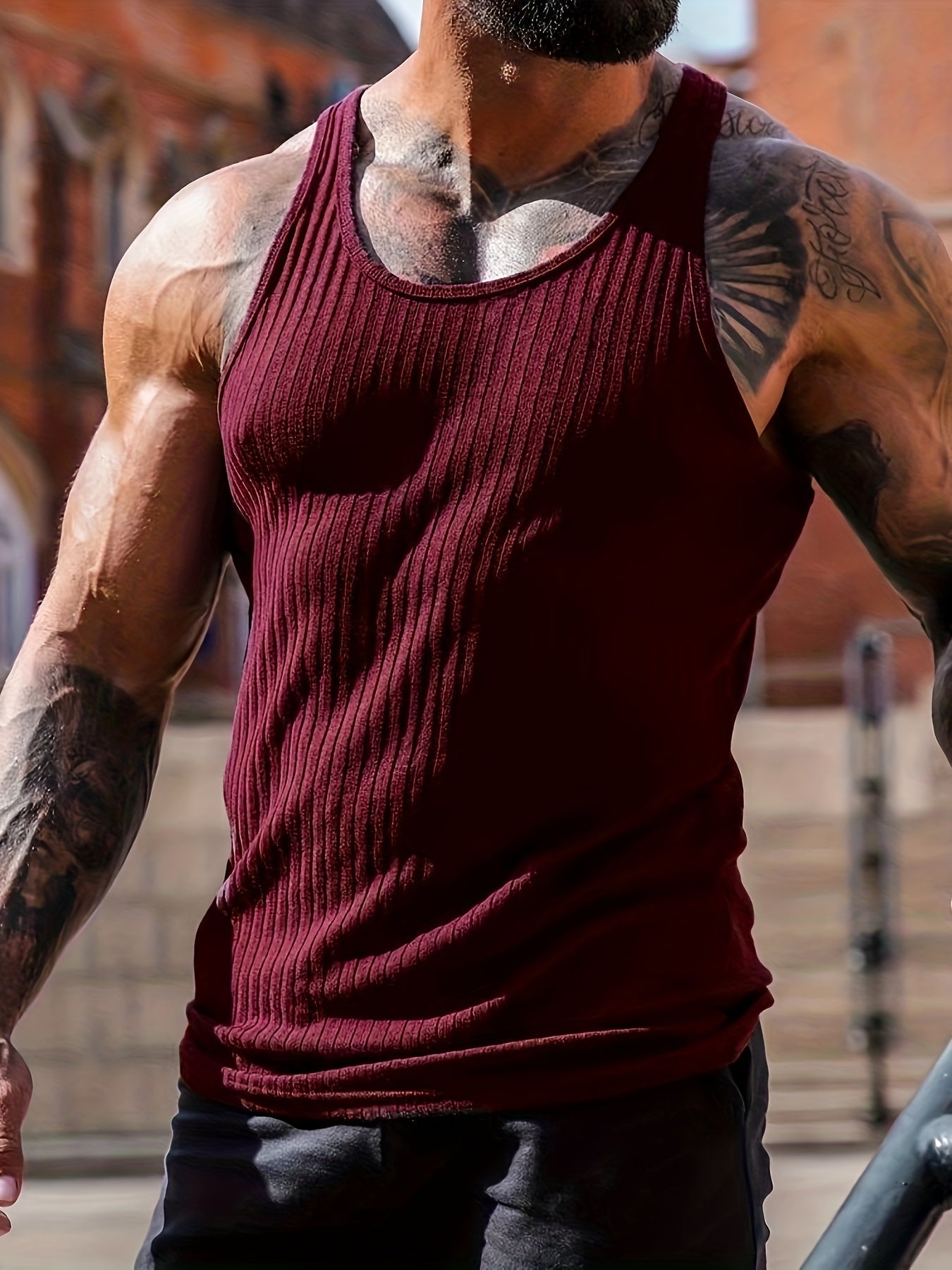 Herren-Ripp-Tanktop mit Stretch-Passform für den Alltag