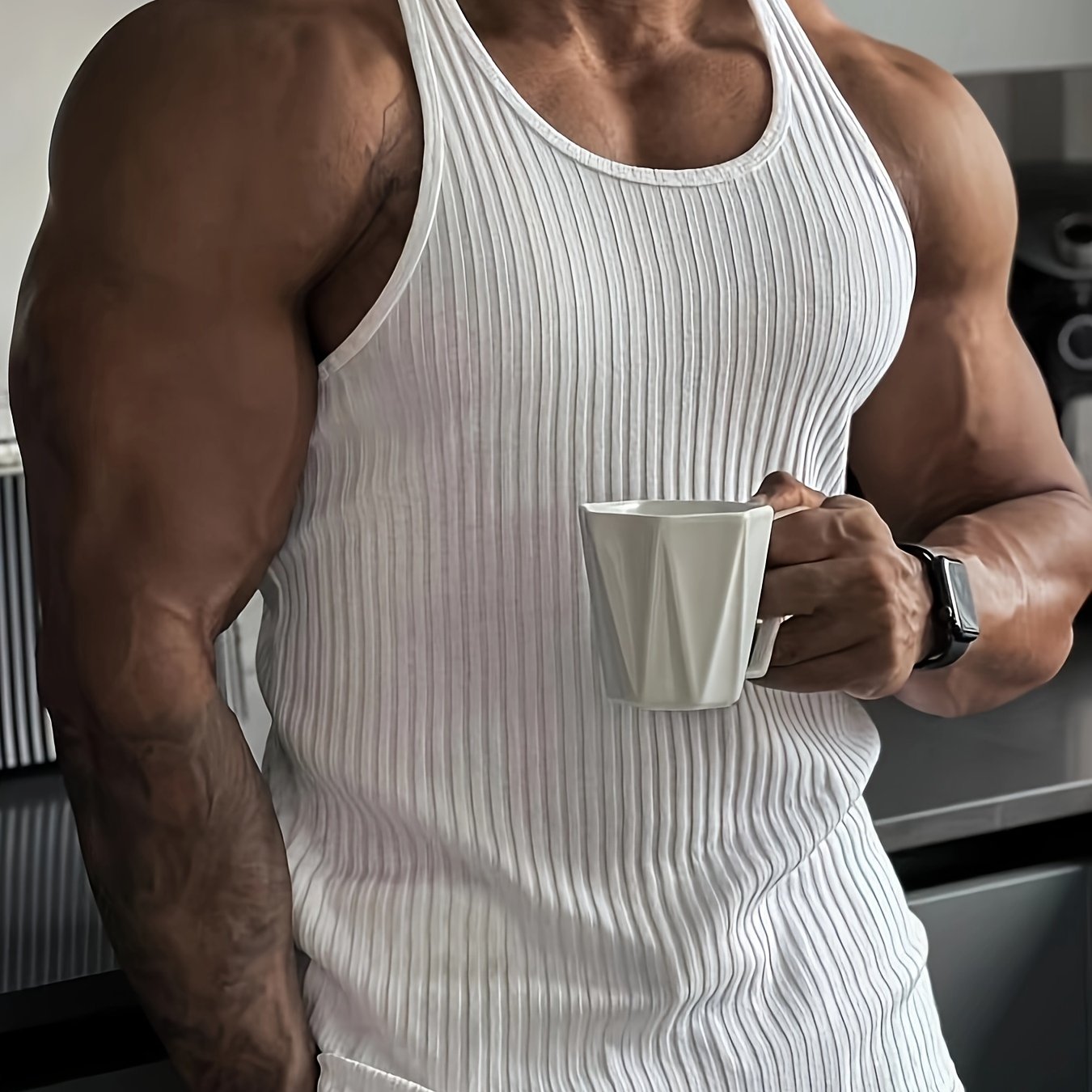 Herren-Ripp-Tanktop mit Stretch-Passform für den Alltag