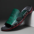 Komfortable slip-on-sandaler til mænd med krokodillestruktur