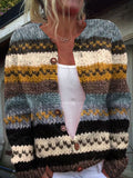 Damecardigan med Fair Isle-mønster og knapper
