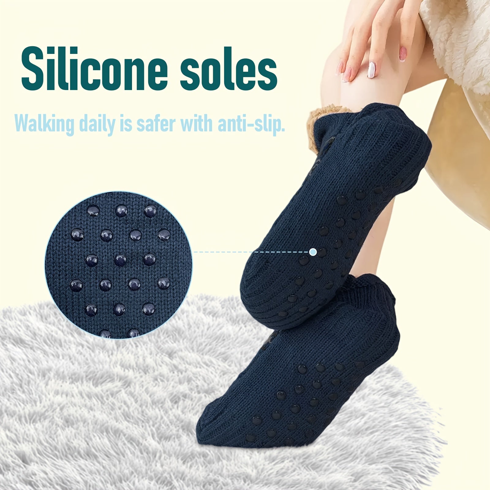 Men’s Fair Isle Knit Winter Slipper Socks