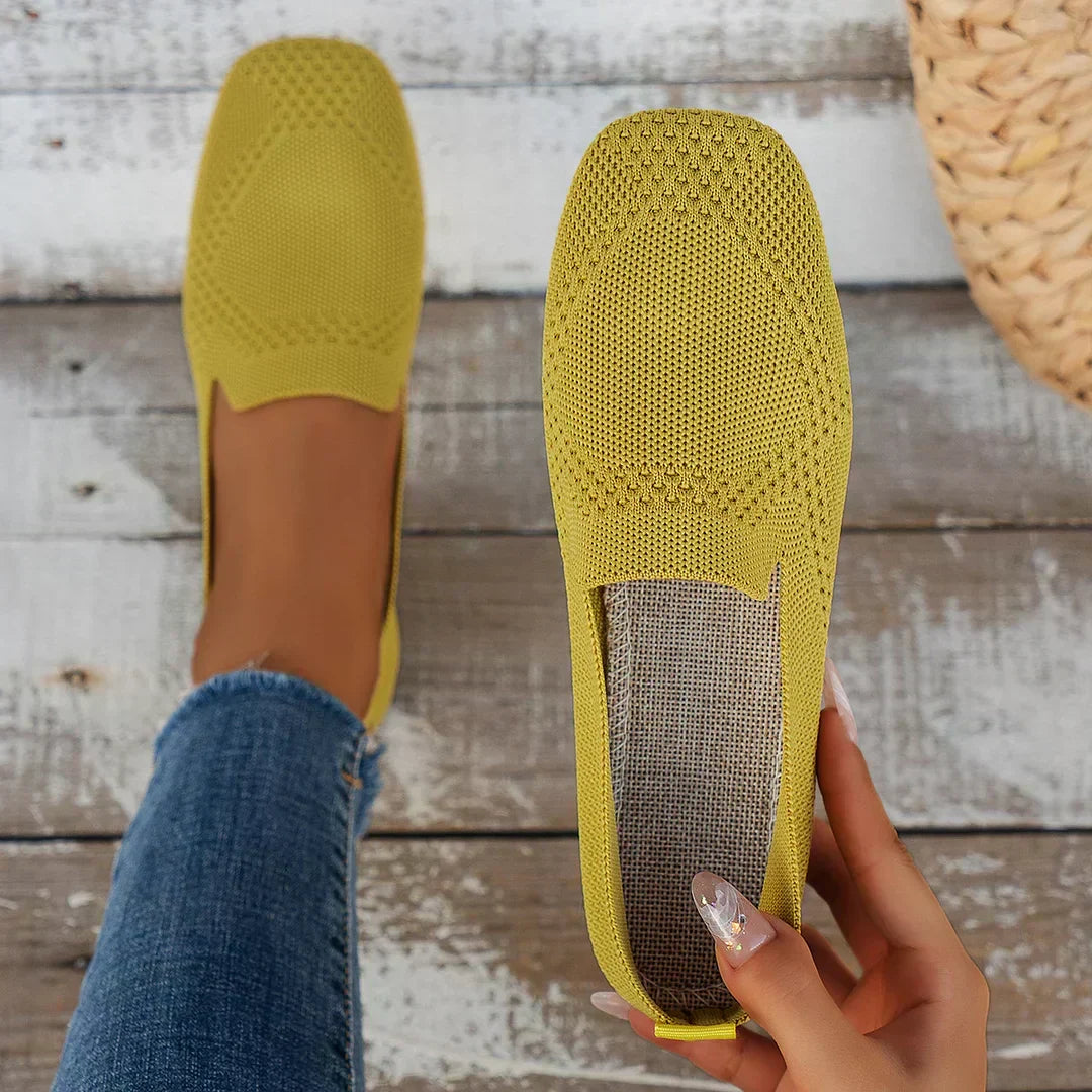 Mocassins plats en tricot respirant pour femmes