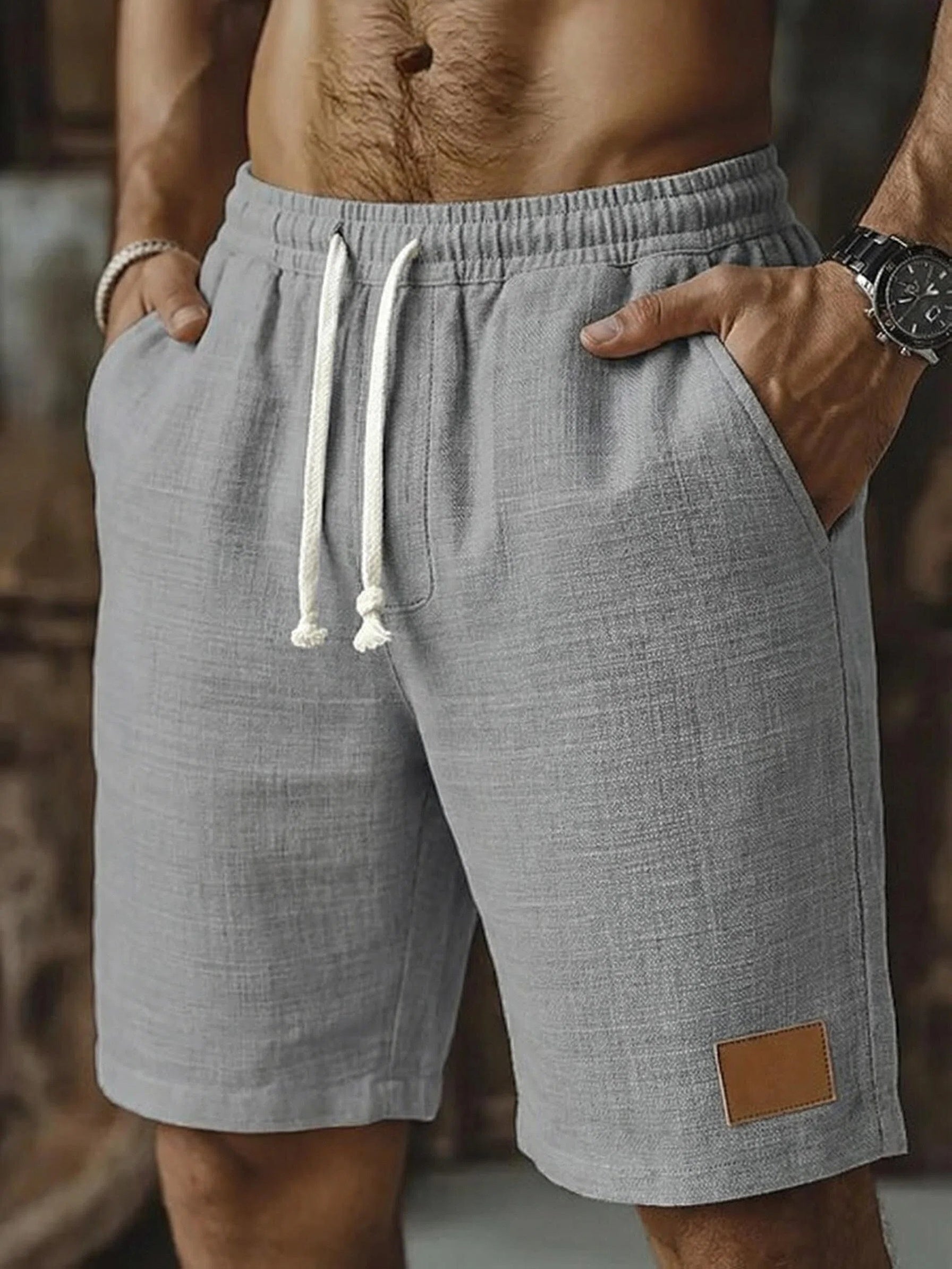 Men's Textured Drawstring Lounge Shorts