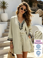 Women's Tassel Trim Sleeveless Lounge Set