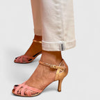Sandales à talons hauts pour femmes à brides tressées