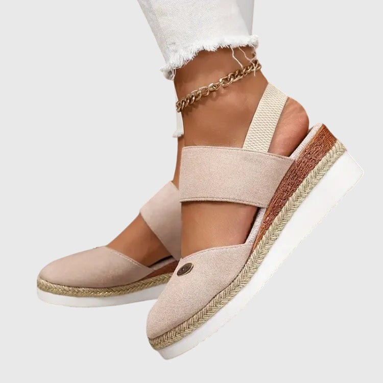 Damen Slingback Espadrille Flache Schuhe