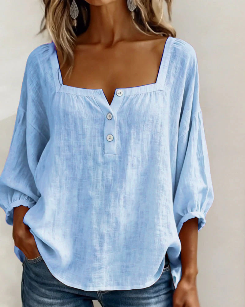 MOREAU LYON | BLOUSE À COL CARRE POUR FEMMES