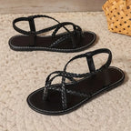 Damen Geflochtene Riemchensandalen mit leichter, flexibler Sohle