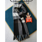 Men's Classic Plaid Fringed Winter Scarf