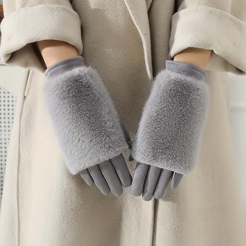 Women’s Faux Fur Cuff Winter Gloves