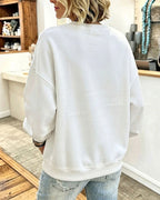 Oversized sweatshirt til kvinder med kontrastpaneler og rund hals