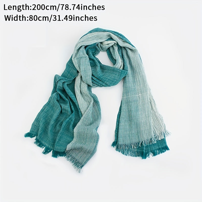 Men’s Two-Tone Textured Fringed Scarf