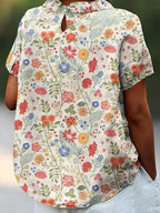 Women's Vintage Floral Peter Pan Collar Blouse
