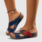 Damen Sandalen mit Blatt-Riemen und Komfort