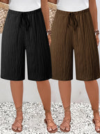 Damen Bermudashorts mit weitem Bein und lockerem Tunnelzug