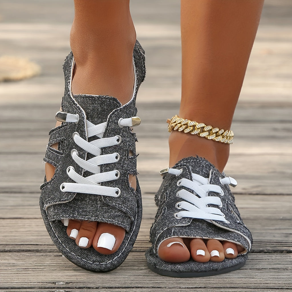 Women's Lace-Up Cutout Sandals