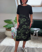 Women's Floral Panel Midi Dress
