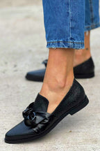 Women’s Bow Detail Textured Loafers