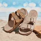 Herren-Komfort-Sandalen zum Hineinschlüpfen mit Doppelschnalle