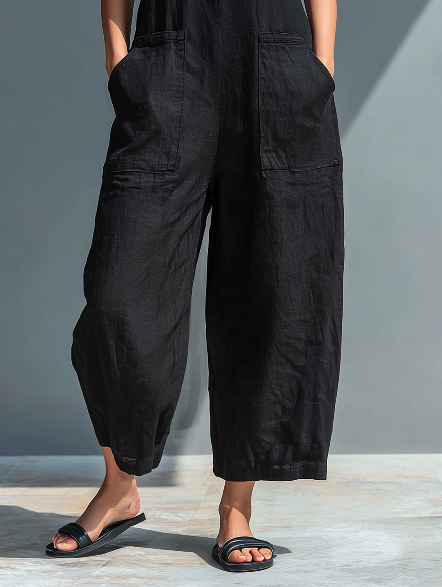 Utility-Jumpsuit für Damen mit weitem Bein