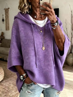 Women’s Hooded Oversized Knit Poncho