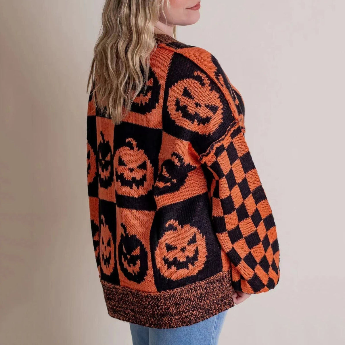 Naisten Halloween-kurpitsapusero