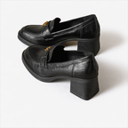 Mocassins pour femmes à talon carré et à enfiler