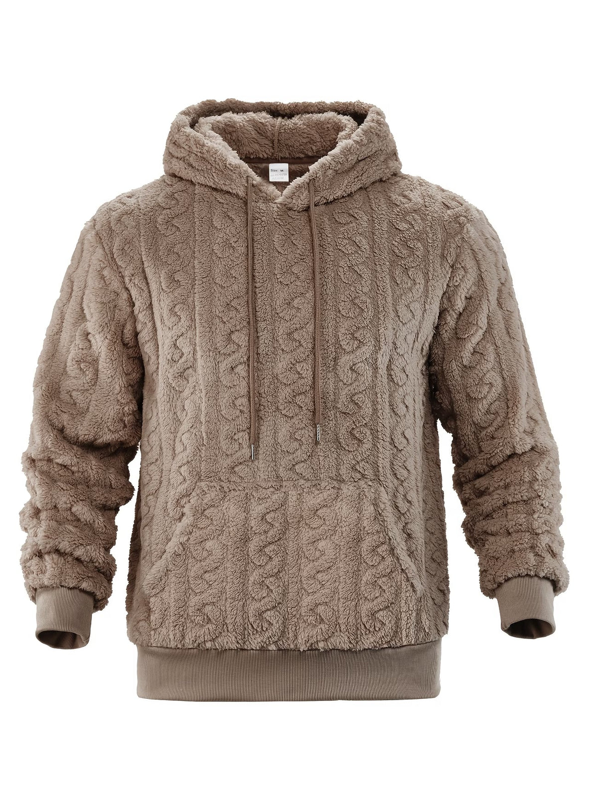 Felpa con cappuccio casual da uomo con motivo in rilievo