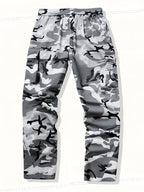 Mænds camouflage-cargobukser med joggerpasform