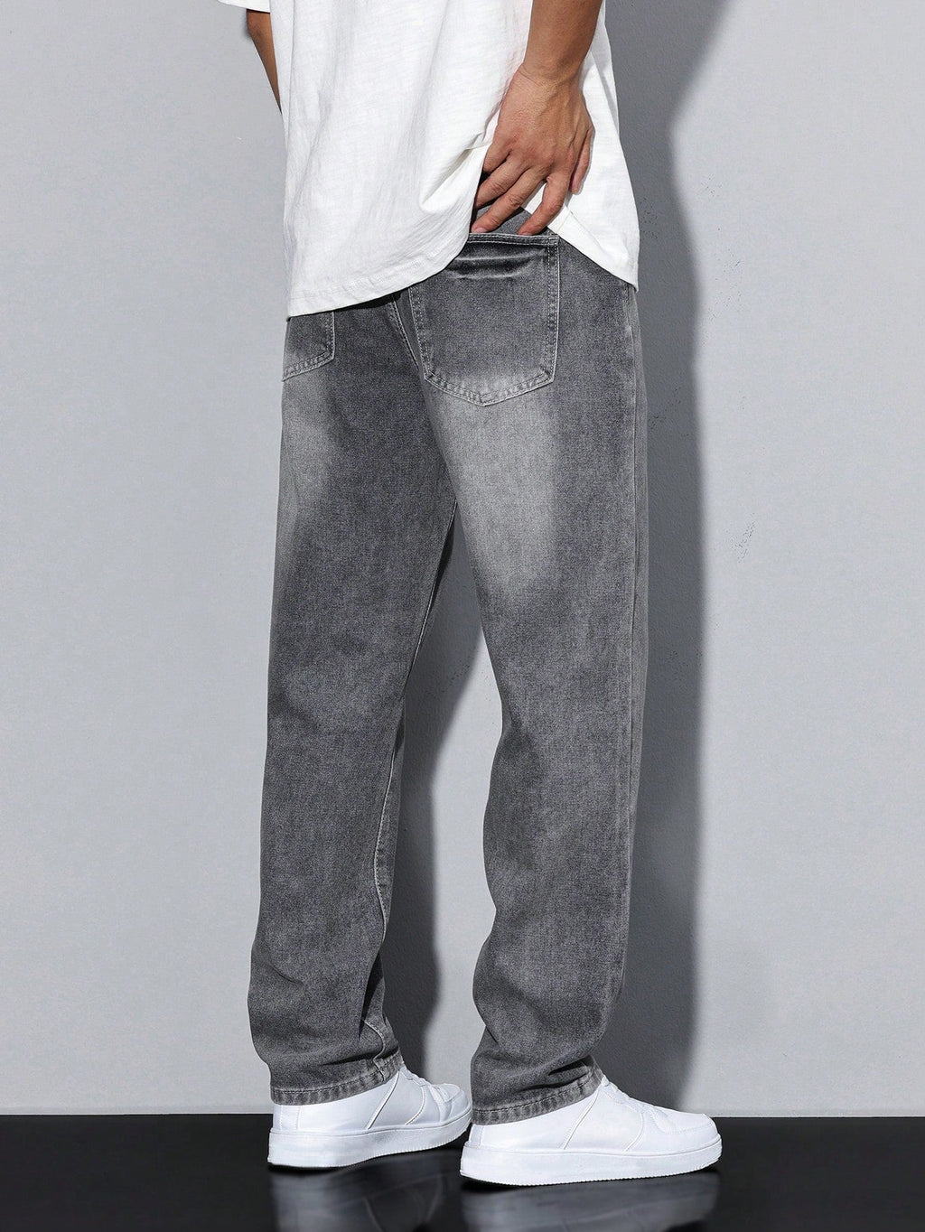 Herren locker sitzende Jeans mit gewaschenem Denim-Look und bequemem Design