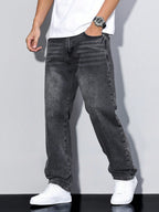 Herren locker sitzende Jeans mit gewaschenem Denim-Look und bequemem Design