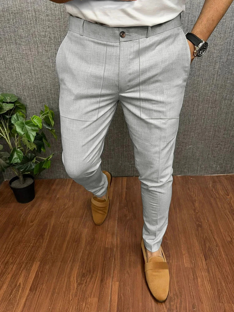 Men's Slim Fit Trousers with Tailored Design for Smart Casual Wear