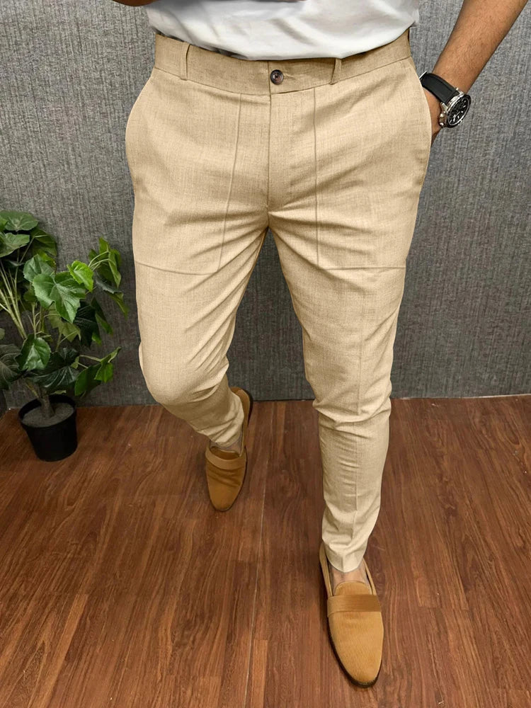 Herren Slim Fit Hose mit maßgeschneidertem Design für smarten Casual-Look
