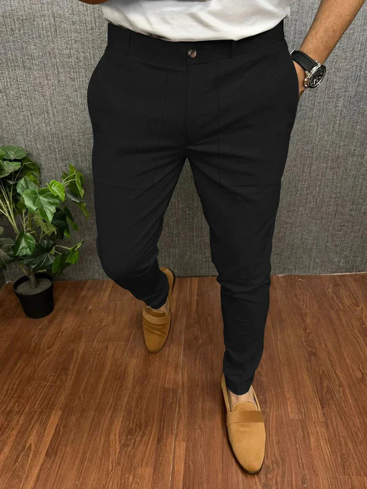 Men's Slim Fit Trousers with Tailored Design for Smart Casual Wear