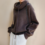 Maglione da donna in maglia con collo alto e avvolgente, caldo e confortevole