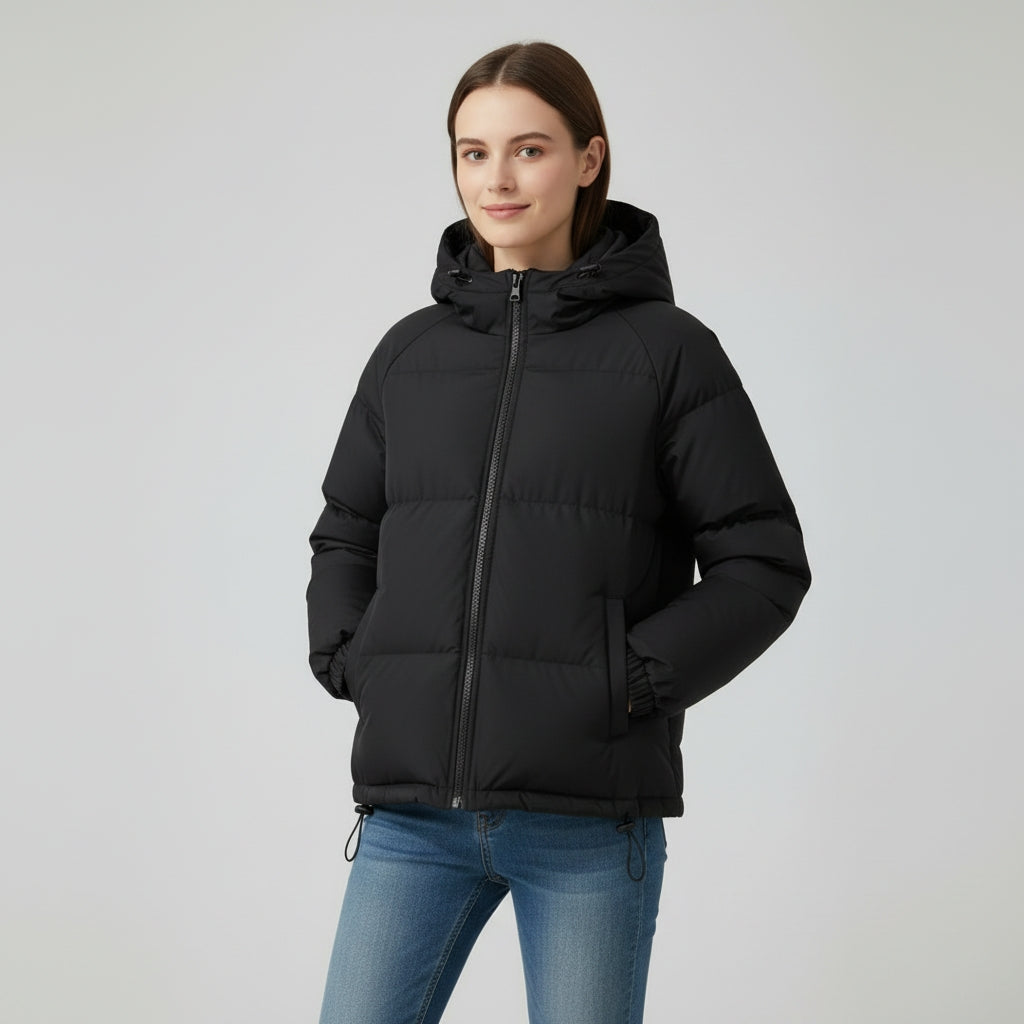 Veste d’hiver matelassée à capuche pour femme