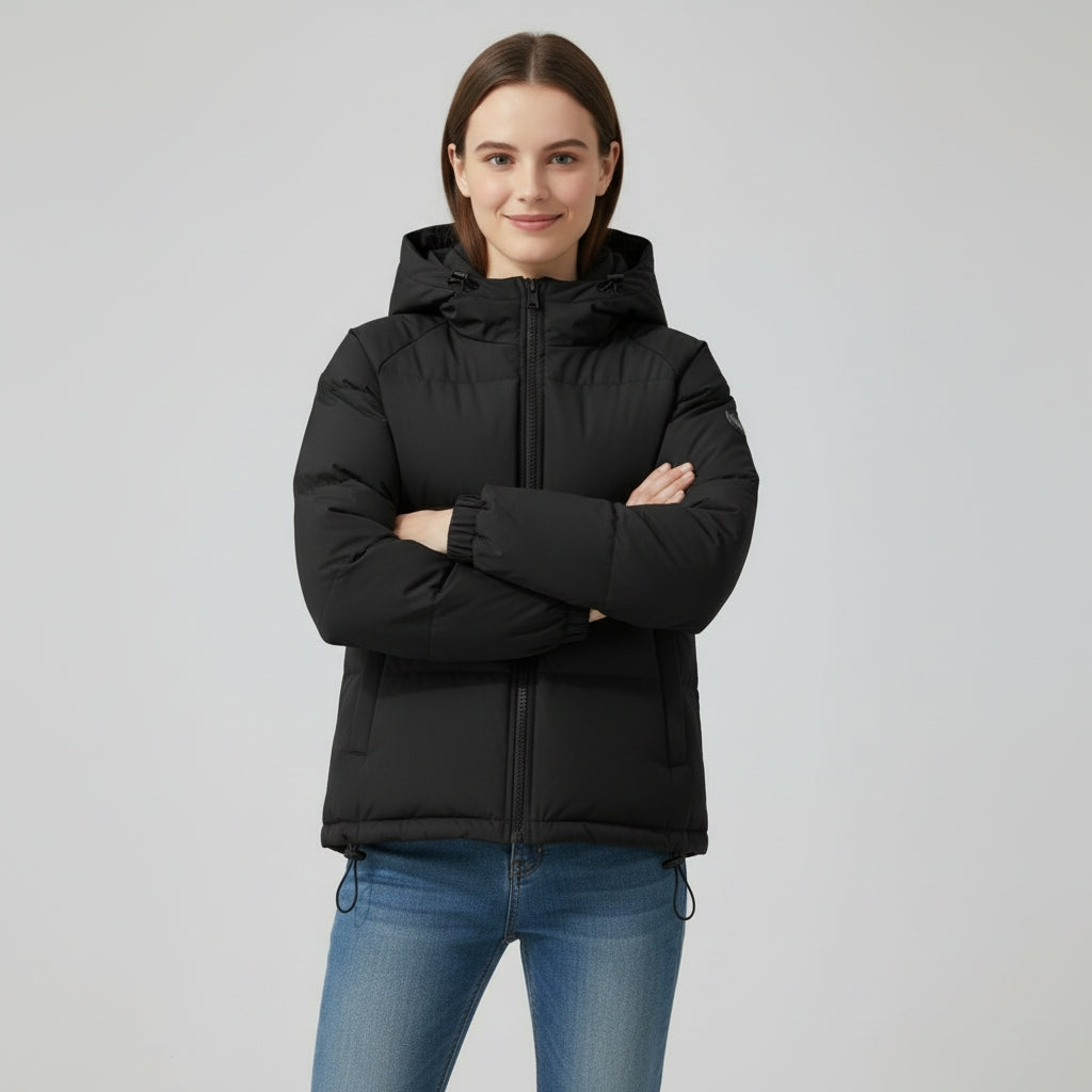 Veste d’hiver matelassée à capuche pour femme
