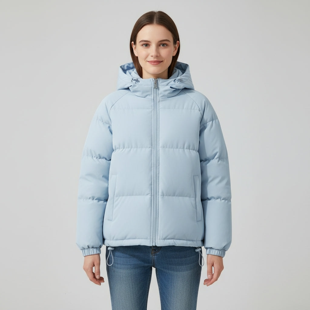 Veste d’hiver matelassée à capuche pour femme