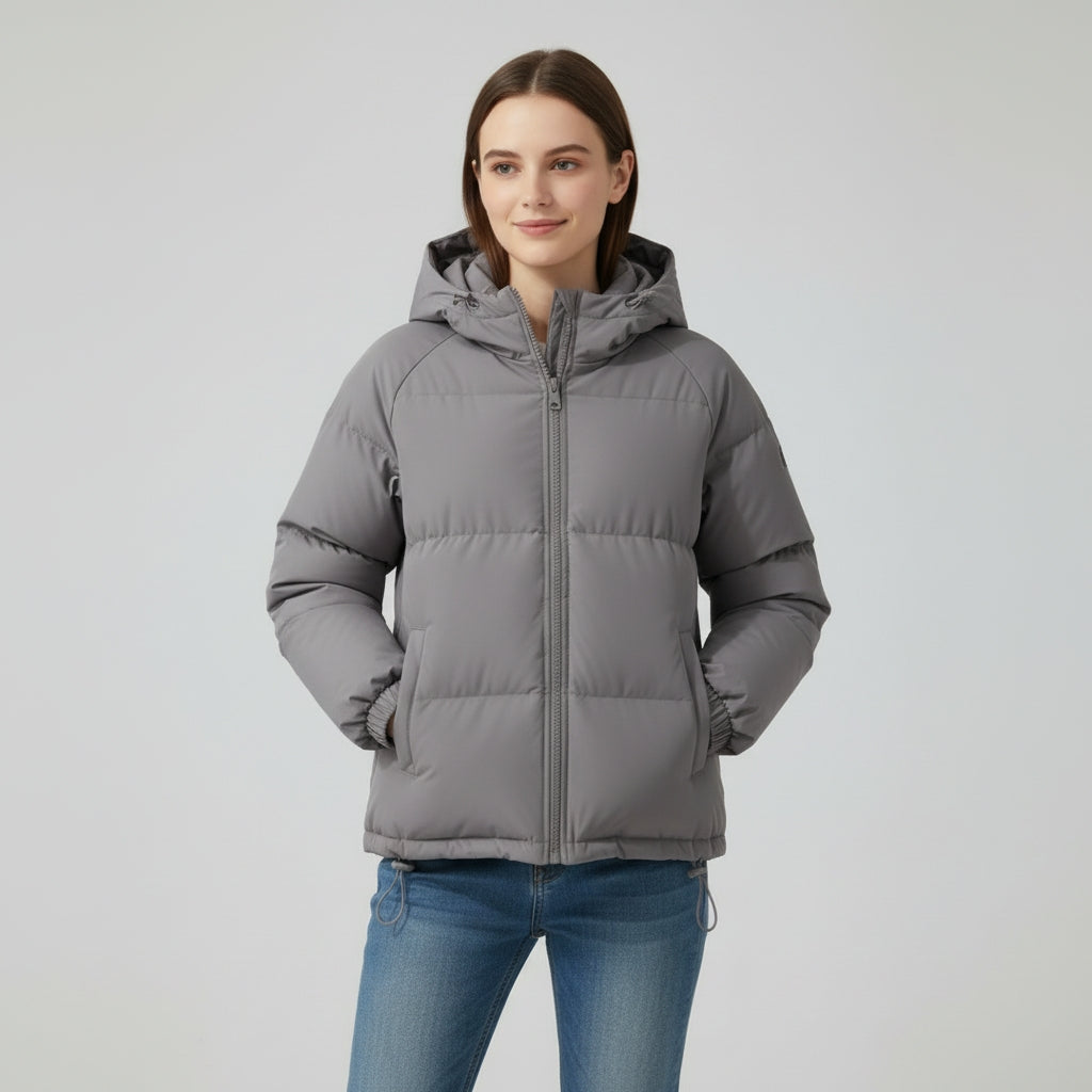Veste d’hiver matelassée à capuche pour femme