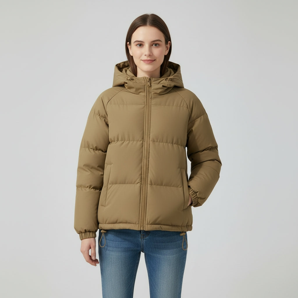 Veste d’hiver matelassée à capuche pour femme