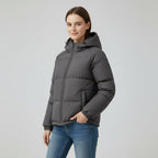 Veste d’hiver matelassée à capuche pour femme