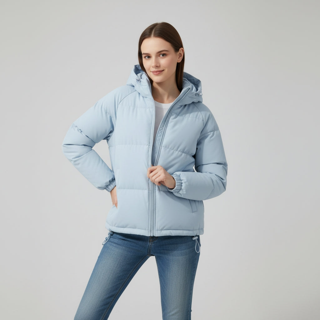 Veste d’hiver matelassée à capuche pour femme