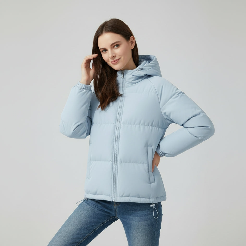 Veste d’hiver matelassée à capuche pour femme