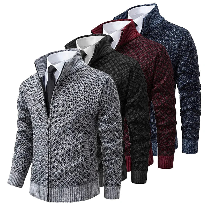 Cardigan testurizzato da uomo con zip